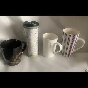 Lot of four used Starbucks cups
